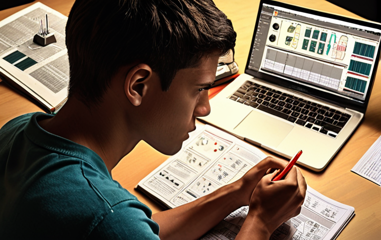 **

Electrical engineering student intensely studying textbooks and notes related to circuits, machines, power, and regulations. Emphasize focus and determination, but also a hint of frustration. Background: Textbooks, diagrams, and maybe a coffee cup. Style: Realistic, slightly dramatic lighting.

**