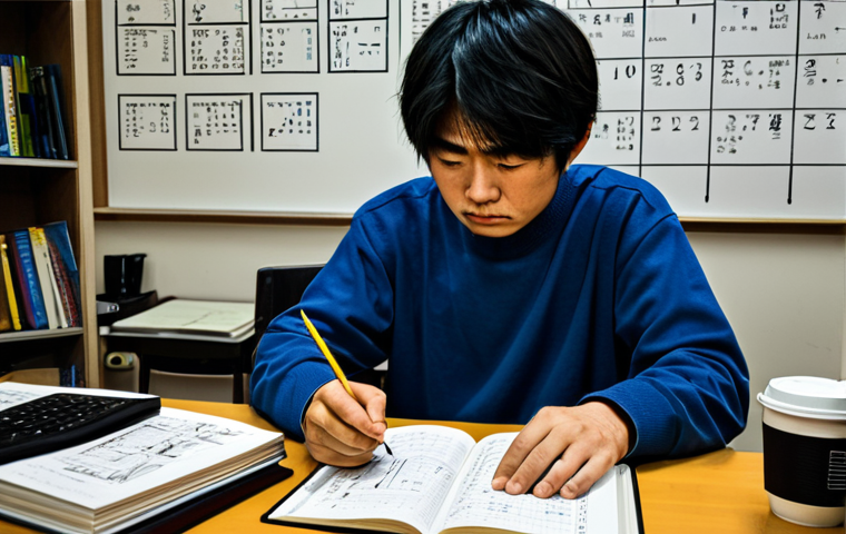 전자기술사 자격증 취득 후기 - The Overwhelmed Beginner**

A young Japanese professional, visibly overwhelmed, sits at a cluttered ...