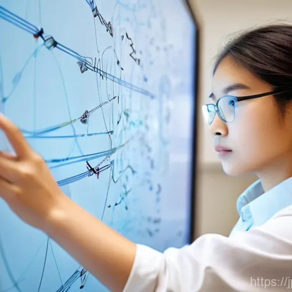 전자기술사와 전자기학 이론 학습 사례 - **Prompt:** A visually striking and inspiring scene of a young female university student, approximat...