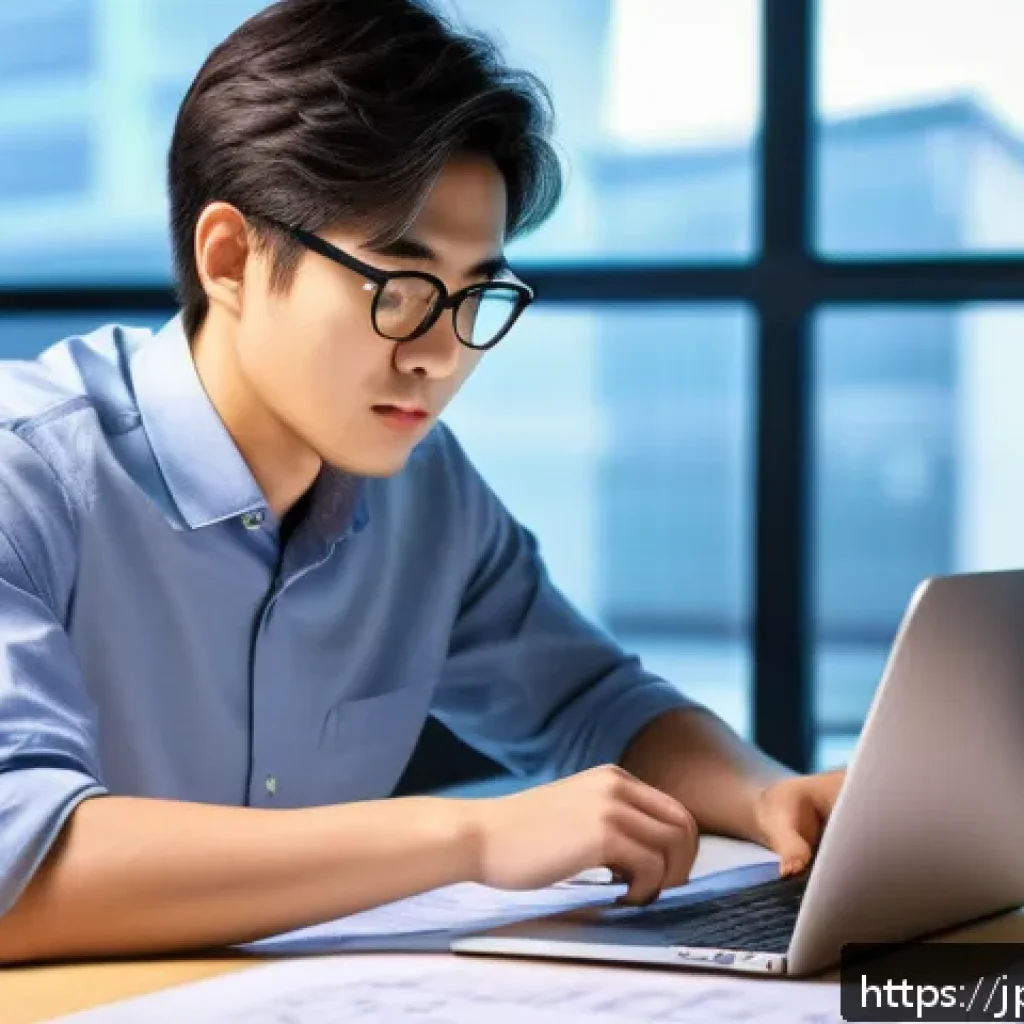 전자기술사 이직 성공담 - A professional Japanese electronic engineer in a modern office setting, wearing smart casual attire ...