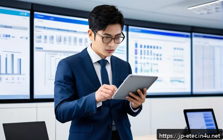 전자기술사와 실무 중심 학습 사례 - A modern Japanese electronics engineer in a sleek office environment, reviewing detailed technical r...