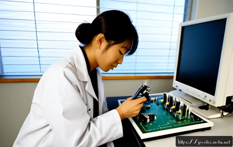 전자기술사와 관련된 전자공학 연구 사례 - Photorealistic electronics engineering research laboratory in Japan, an experienced Asian electronic...